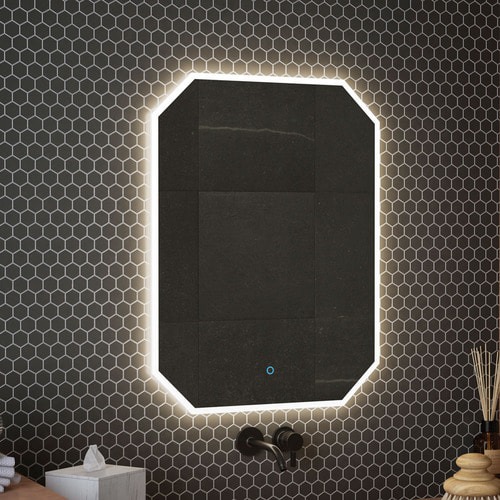 [플렉스] 모서리팔각형 확산 아크릴 LED 조명 거울 (600*800)